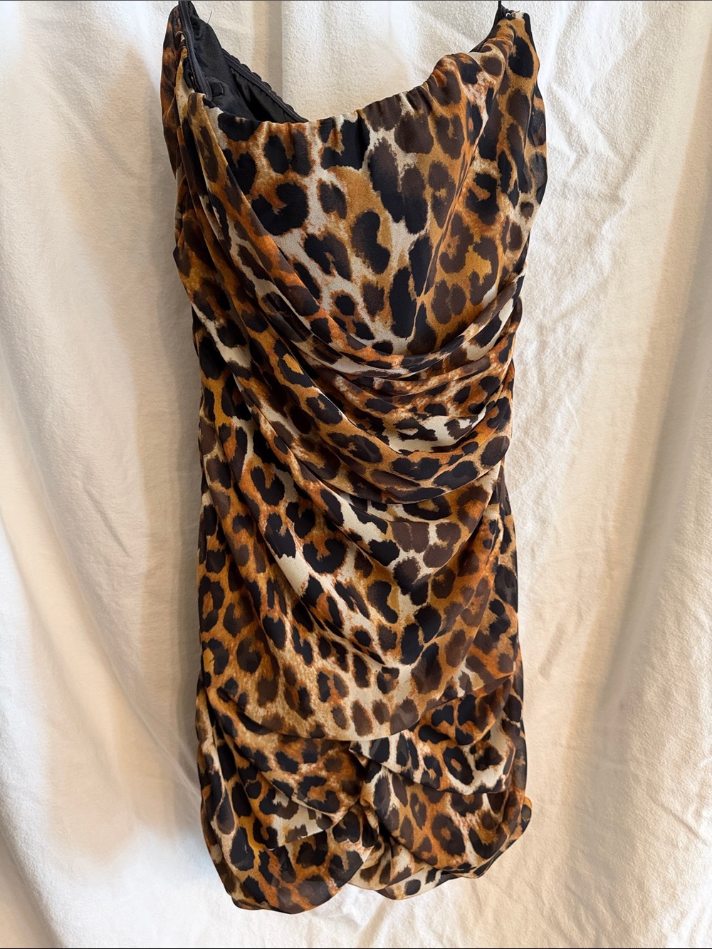 Express Leopard Print Strapless Dress